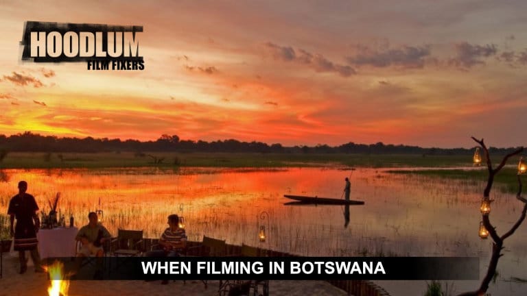 Filming in Botswana